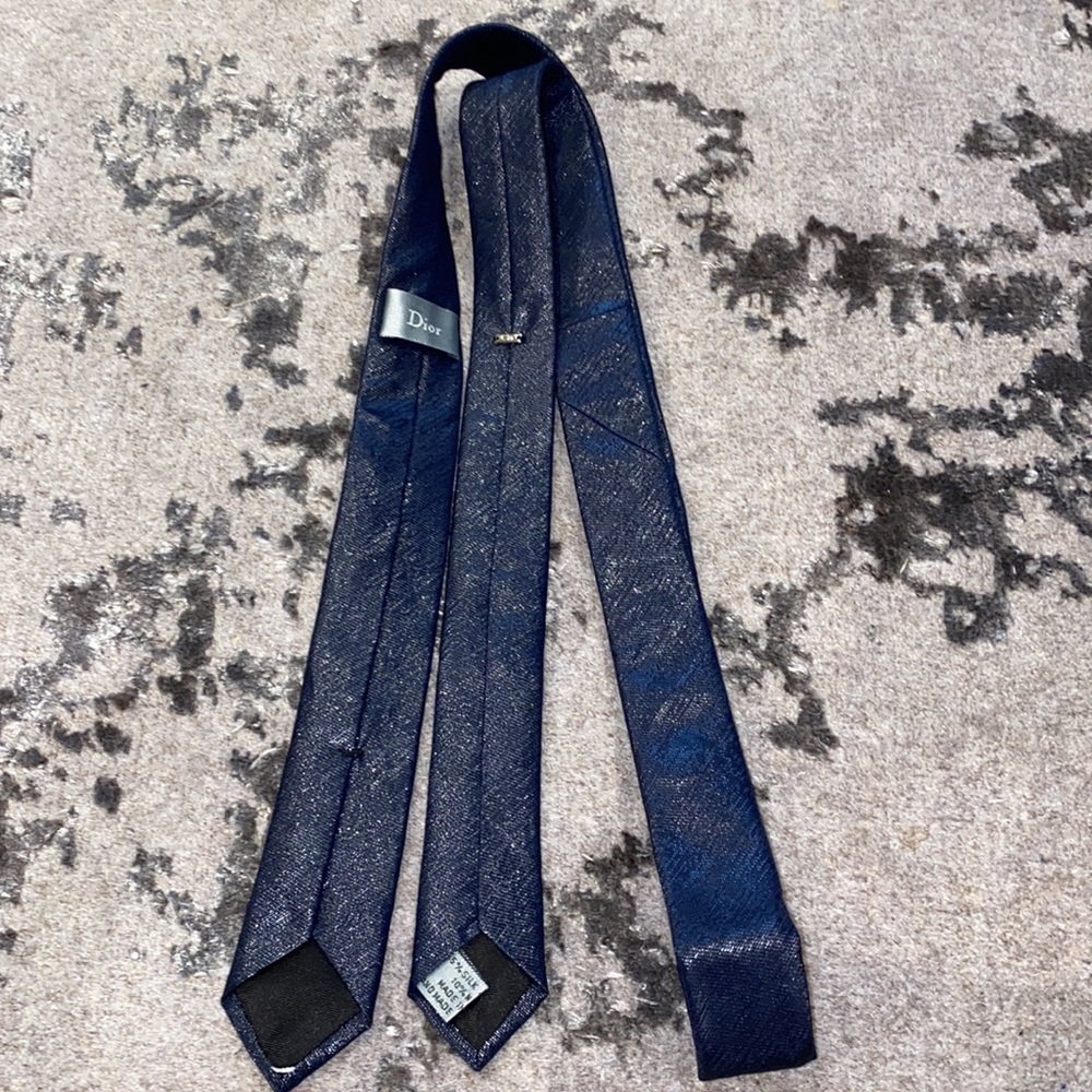 Dior metallic coated tie